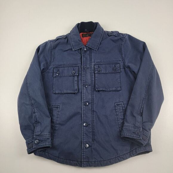 Abercrombie & Fitch Field Jacket Mens Small Blue Coat Military Quilted Vtg Heavy - Picture 1 of 12